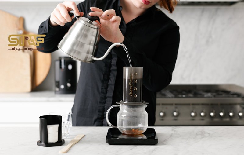 دم کردن قوه با قهوه‌ساز Aeropress (ایروپرس) + قهوه سیراف