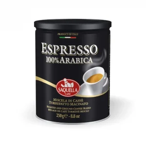 خرید قهوه اسپرسو مشکی ساکوئلا ایتالیا 250 گرمی